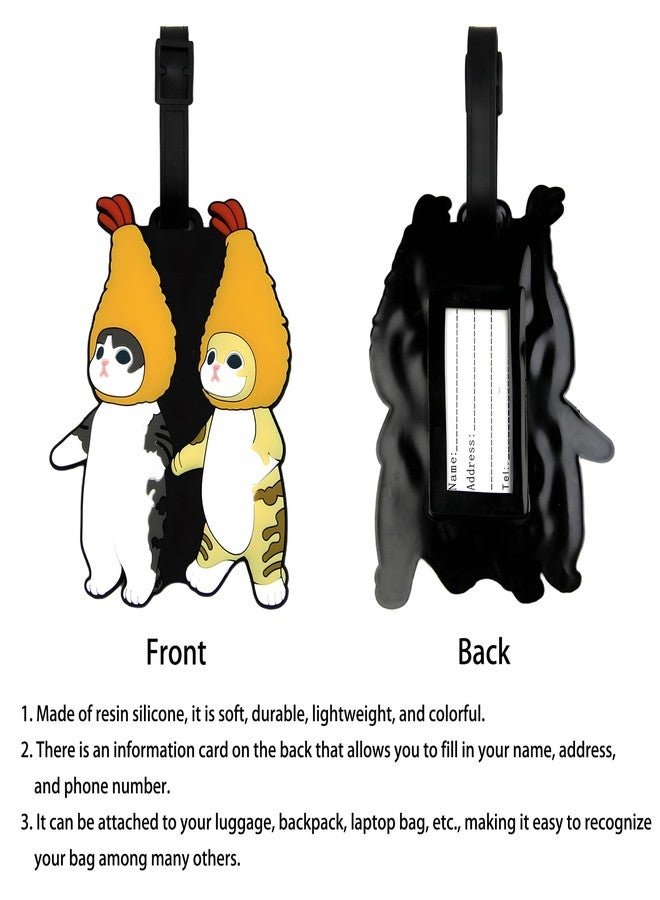 ANINIUCN Luggage Tags for Suitcases - Cute Cat Cartoon Bag Tag with Funny Animal Design, Durable Travel ID Identifier for Suitcase & Backpack, Unique Baggage Label Gift for Men, Women, Kids - Image 4